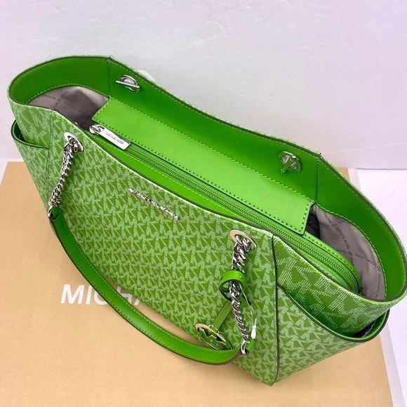 Michael Kors Jet Set Large Signature Logo Shoulder Bag - Picture 9 of 14